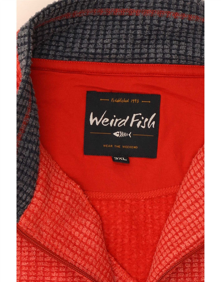 Weird Fish Sweatshirt med lynlås til mænd 3XL Rød Polyester