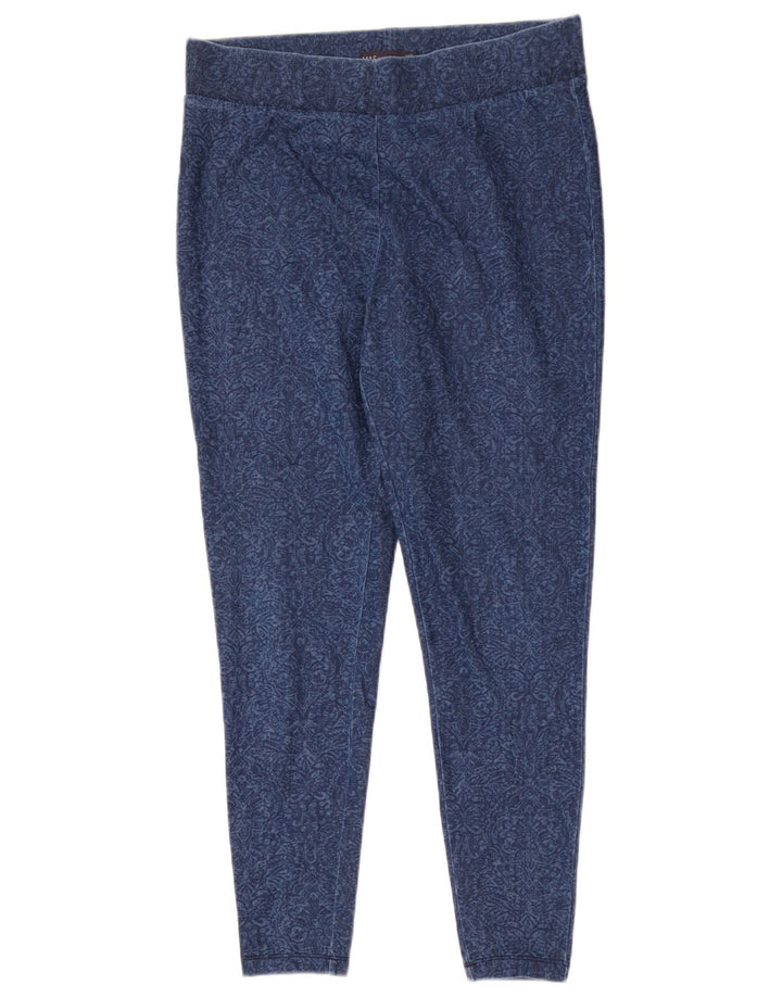 Marks & Spencer Womens Leggings UK 14 Medium Blue Paisley Cotton