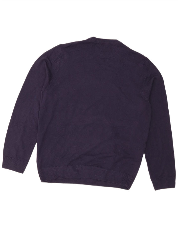 Marks & Spencer Herre sweater med rund hals, stor marineblå Fair Isle