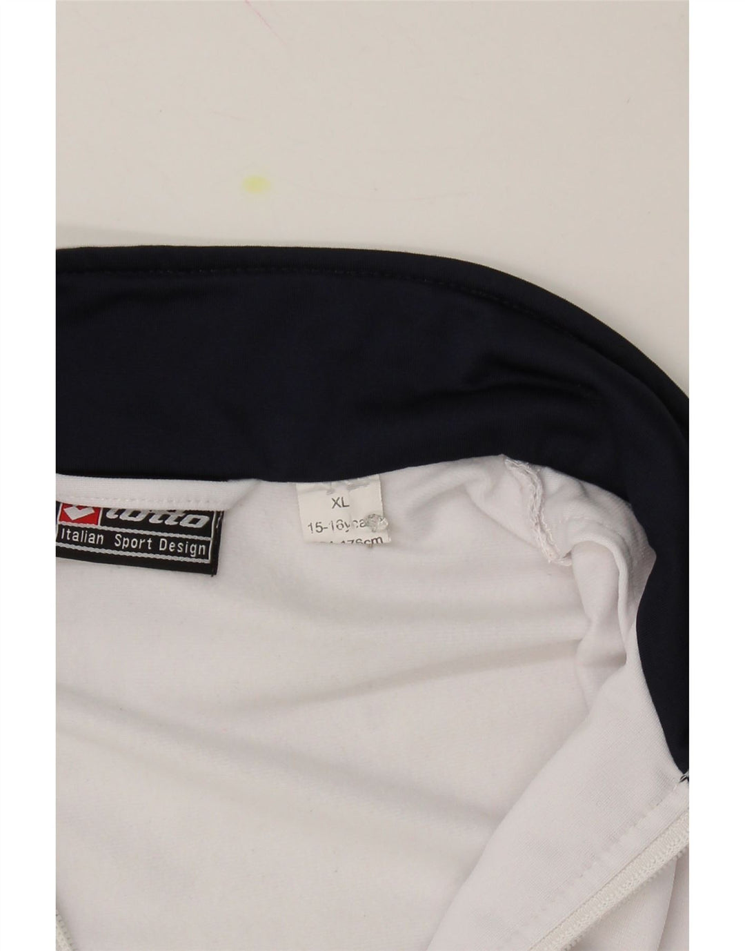 LOTTO Boys Tracksuit Top Jacket 15-16 Years XL White Colourblock Polyester Vintage Lotto and Second-Hand Lotto from Messina Hembry 