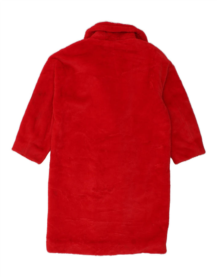 KENGSTAR Womens Oversized Faux Fur Overcoat UK 10 Small Red Polyester Vintage Kengstar and Second-Hand Kengstar from Messina Hembry 