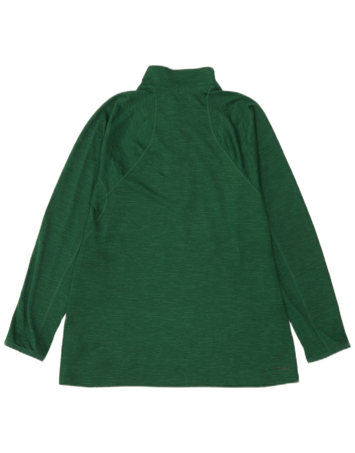 Adidas Dame lynlås Top Langærmet UK 14 Large Grøn Flecked Polyester