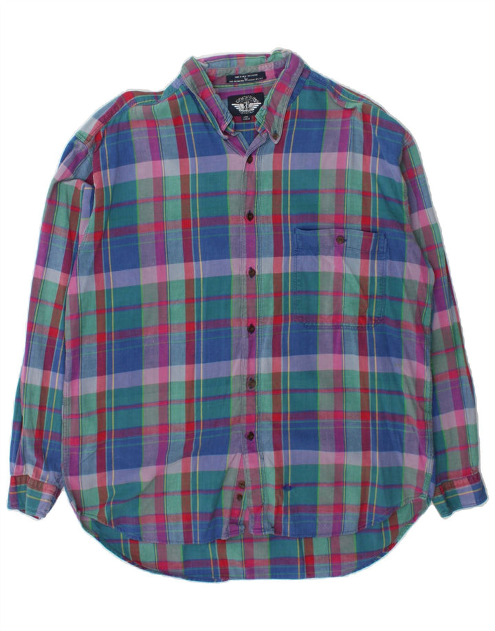 DOCKERS Mens Shirt Large Blue Check Cotton Vintage Dockers and Second-Hand Dockers from Messina Hembry 