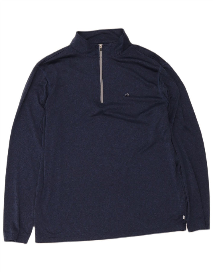 Calvin Klein Herre Golf Zip Neck Pullover Træningsdragt Top Large Navy Blue