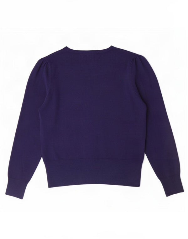 Marks & Spencer Dame Cardigan Sweater UK 14 Medium Navy Blue Viscose