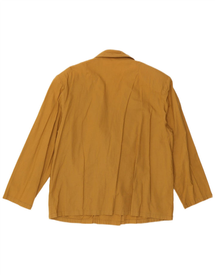 C & A Dame Dobbeltradet Blazer Jakke EU 44 XL Gul Bomuld