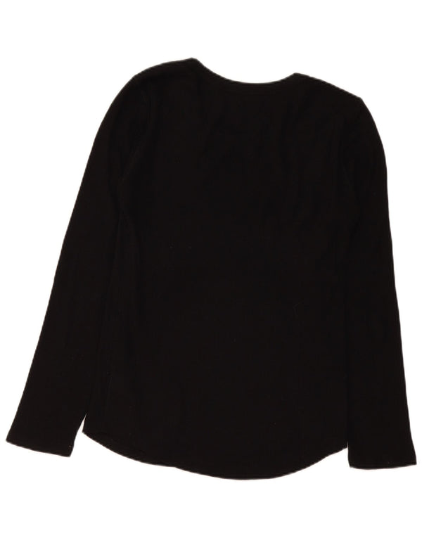 Gap Dame Top Langærmet UK 12 Medium Sort Bomuld