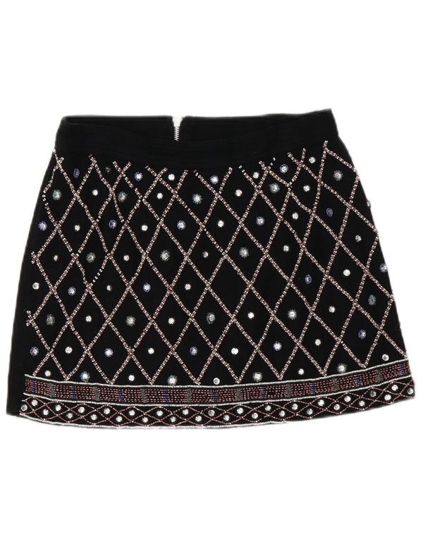 Guess Mini-nederdel til kvinder US 2 XS W28 Sort geometrisk bomuld