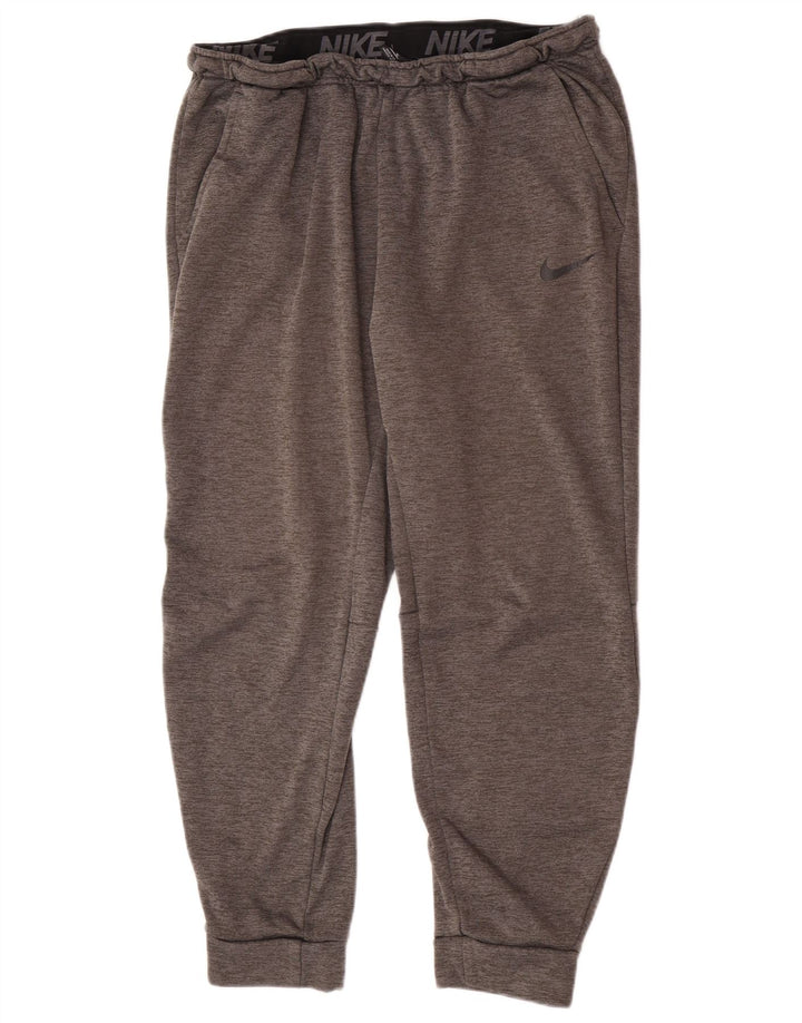 Nike Herre Dri Fit træningsdragt Bukser Joggers XL Grå Flecked Polyester