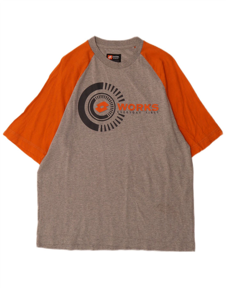 Lotto Herre Grafisk T-Shirt Top Stor Grå Colourblock
