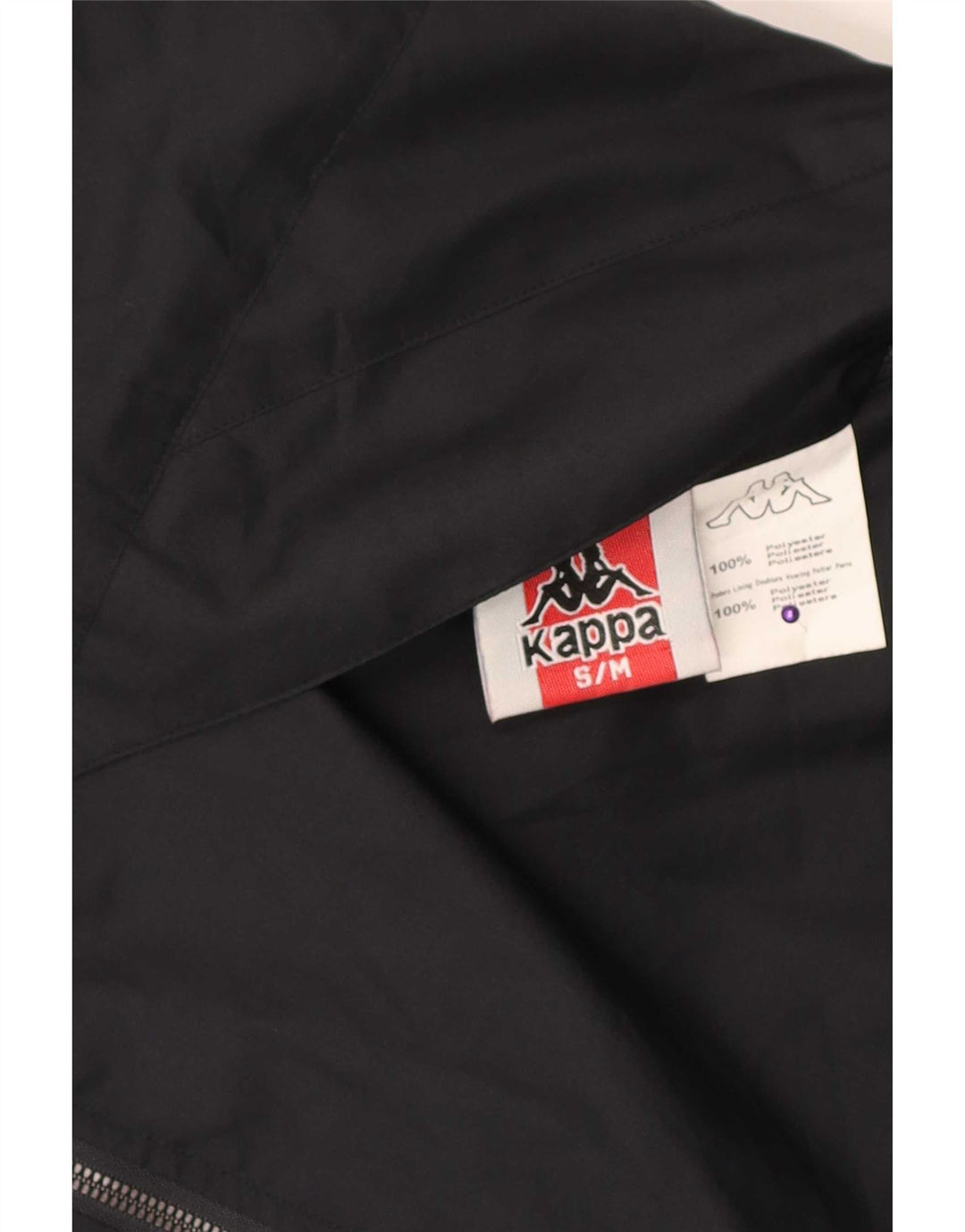 Kappa Vendbar jakke med hætte til mænd UK 36 Lille sort polyester