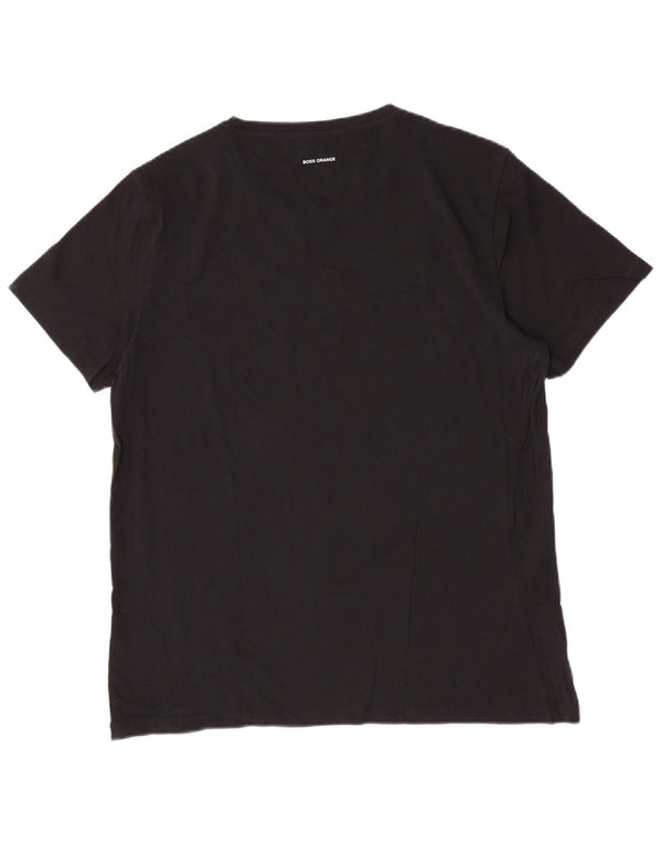 Hugo Boss Herre Grafisk T-Shirt Top 2XL Sort Bomuld
