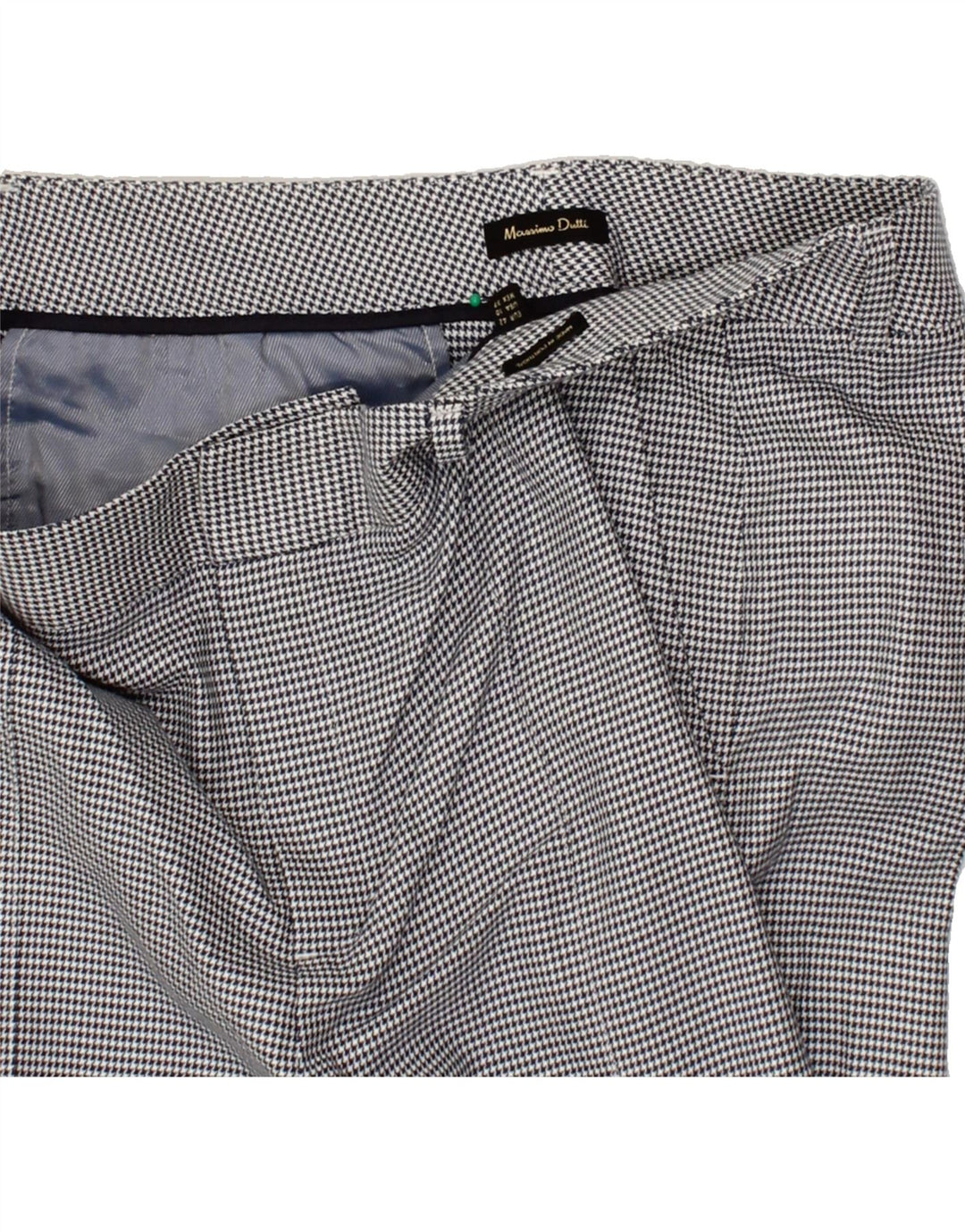 MASSIMO DUTTI Womens Chino Trousers EU 42 Large W32 L26 Grey Houndstooth Vintage Massimo Dutti and Second-Hand Massimo Dutti from Messina Hembry 
