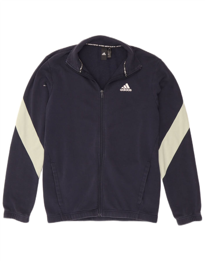 Adidas Træningsdragt til mænd, topjakke, lille marineblå Colourblock Bomuld