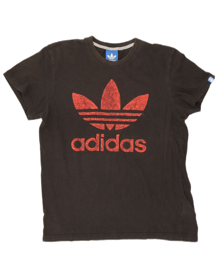 Adidas Herre Grafisk T-Shirt Top Stor Grå Bomuld