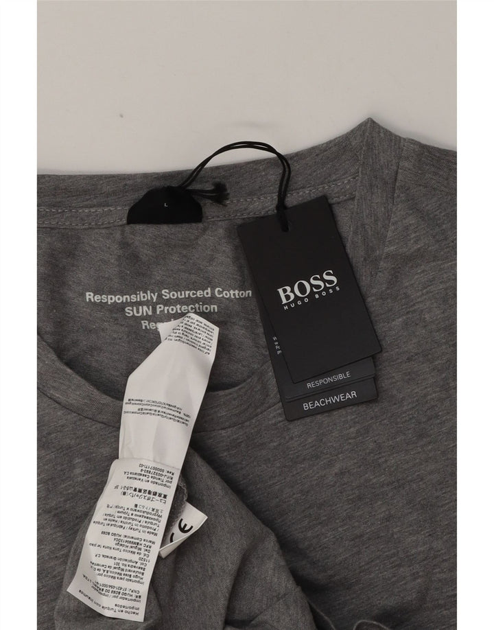 Hugo Boss Herre Grafisk T-Shirt Top Stor Grå Bomuld