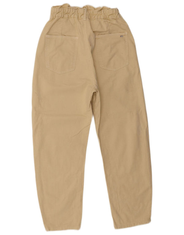 Zara Dame Loose Fit Højtaljede Jeans EU 36 XS W26 L25 Beige Bomuld