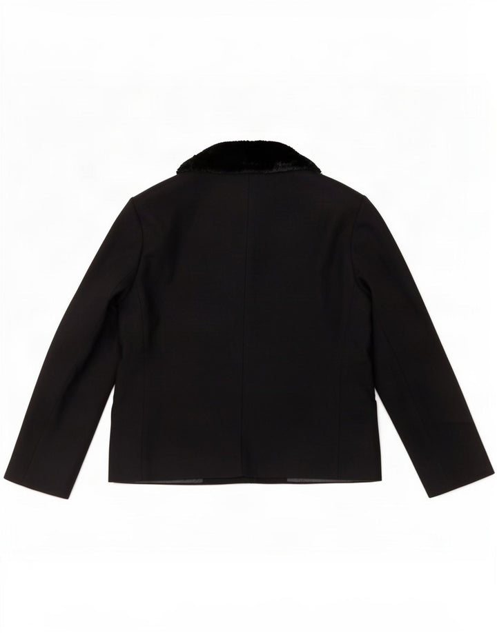 Zara Dame 3/4 ærmet blazerjakke UK 12 Medium Navy Blue Colourblock