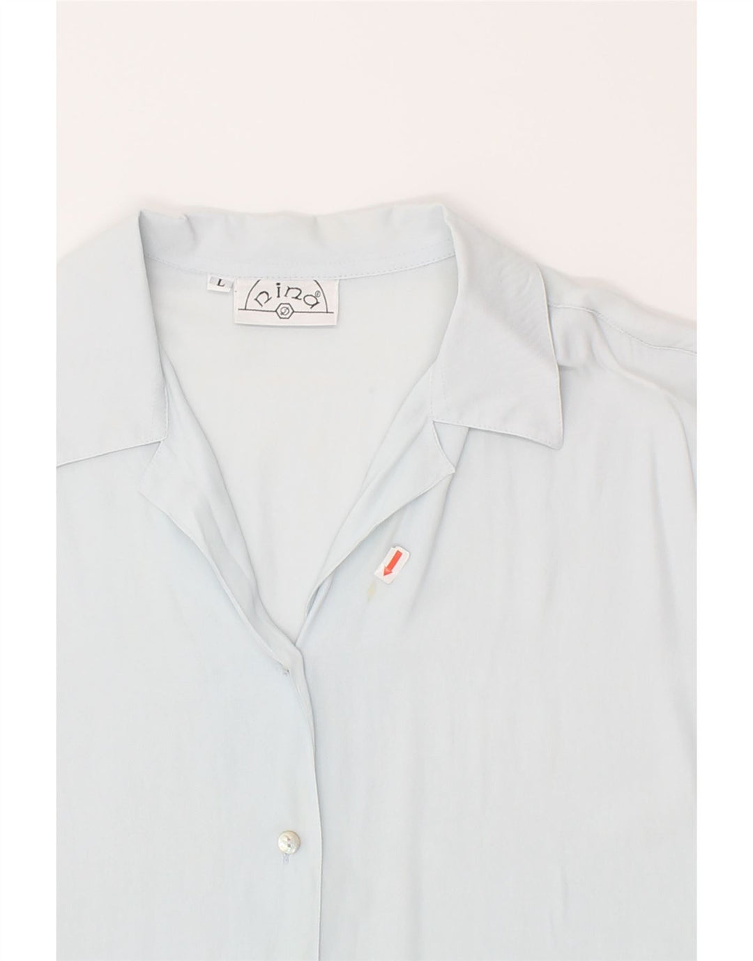 VINTAGE Womens Short Sleeve Shirt UK 16 Large Blue Acetate Vintage Vintage and Second-Hand Vintage from Messina Hembry 