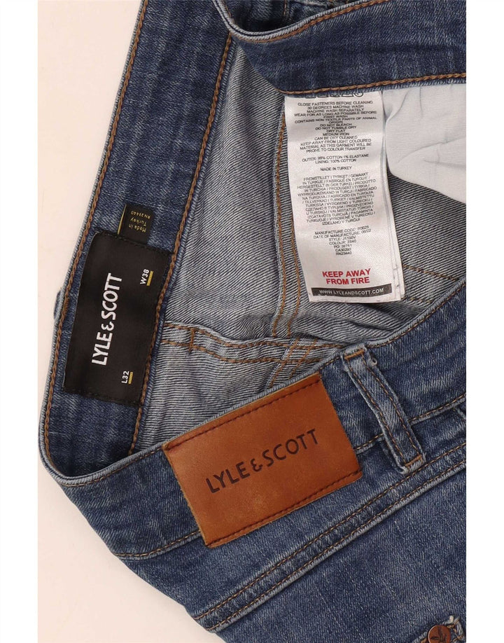 Lyle & Scott Straight Jeans til mænd W38 L32 blå bomuld