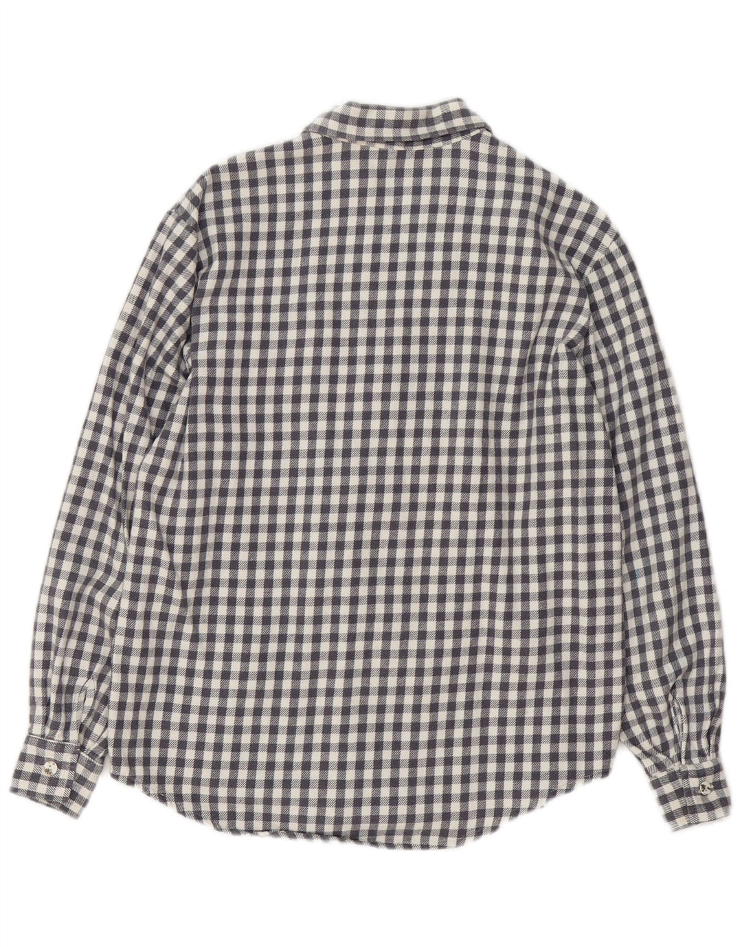 Vintage Dame Bamse Oversized Flanell Shirt UK 10 Small Grey Gingham