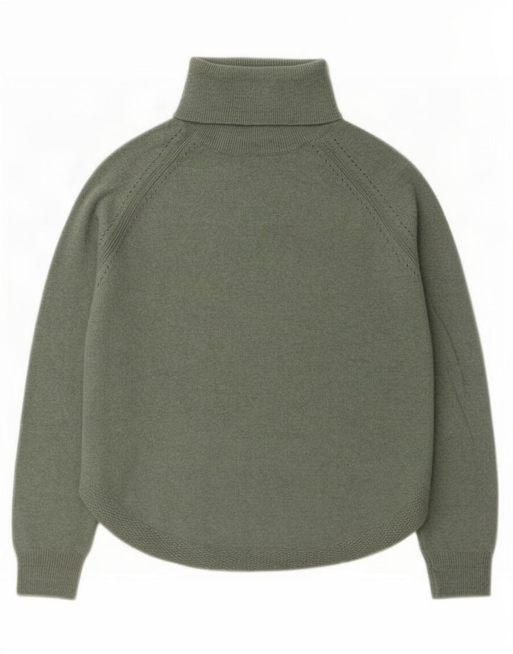 White Stuff Dame Oversized Roll Neck Jumper Sweater UK 12 Medium Green