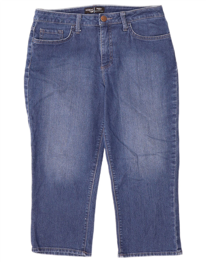 Lee Womens Riders Mid Rise Capri Jeans US 10 Large W32 L21 Blue Cotton