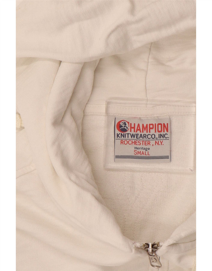 CHAMPION Dame Heritage Hættetrøje Sweater med lynlås UK 10 Small White