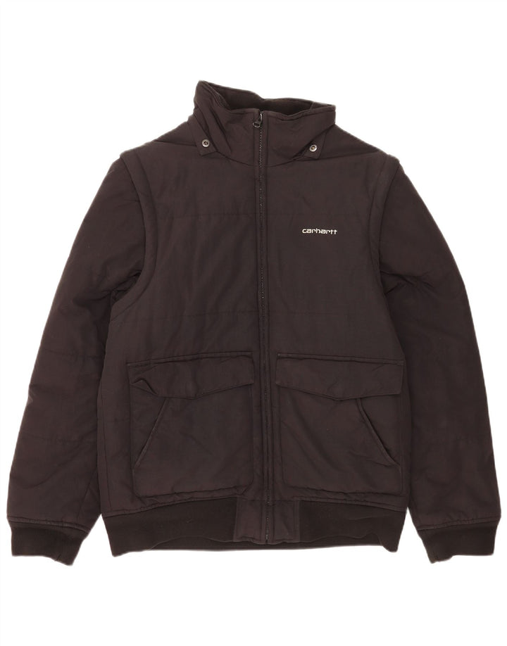 Carhartt Herre polstret jakke UK 38 Medium Sort Nylon
