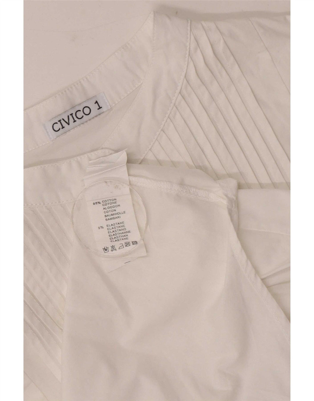 Vintage Dame skjortebluse UK 14 Medium White Cotton