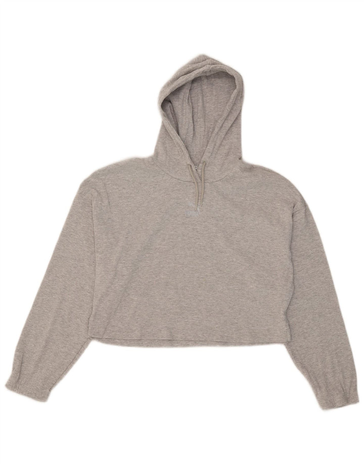 Puma Womens Crop Oversized hættetrøje Jumper UK 14 Medium Grey Bomuld