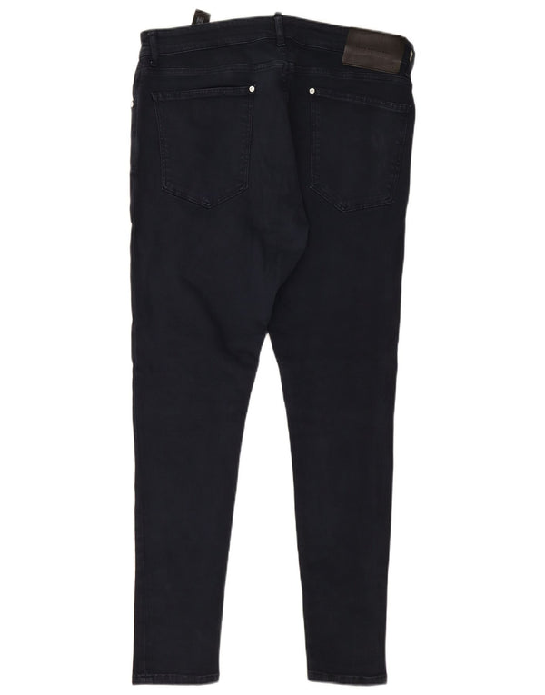 Zara Herre Skinny Jeans EU 46 XL W36 L28 Marineblå Bomuld