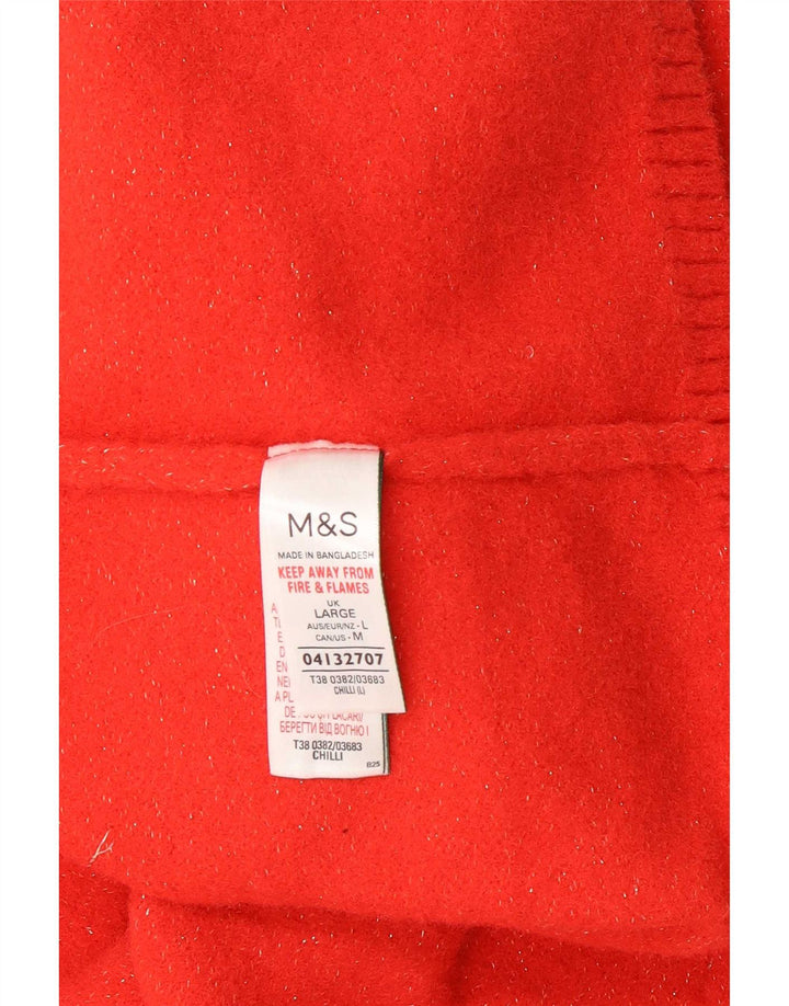 Marks & Spencer Dame Turtle Neck Jumper Sweater UK 16 Large Red