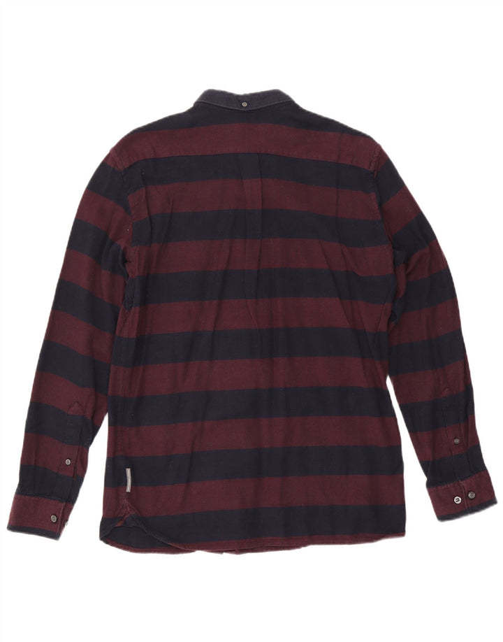 French Connection Herre flannelskjorte Medium Bourgogne stribet bomuld