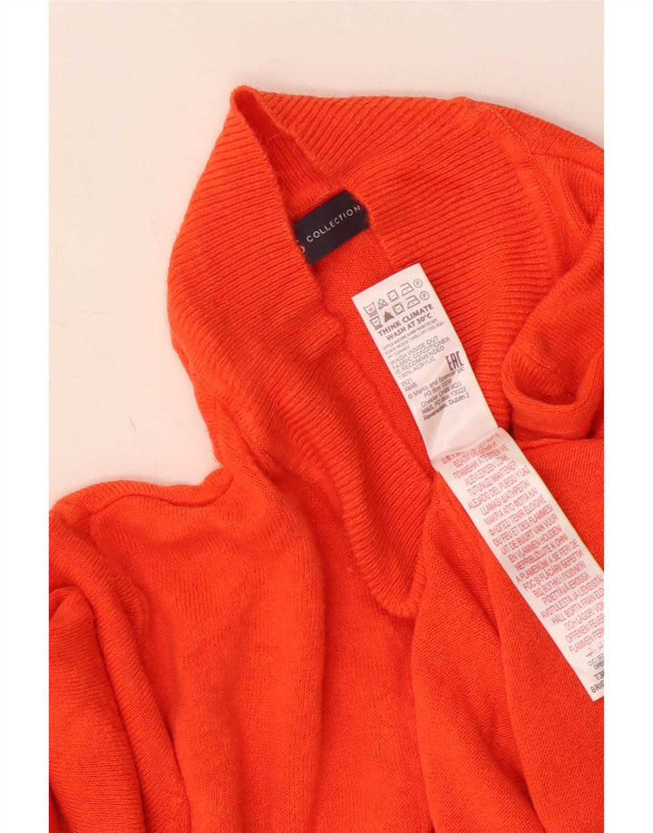 Marks & Spencer Dame Turtle Neck Jumper Sweater UK 14 Medium Orange