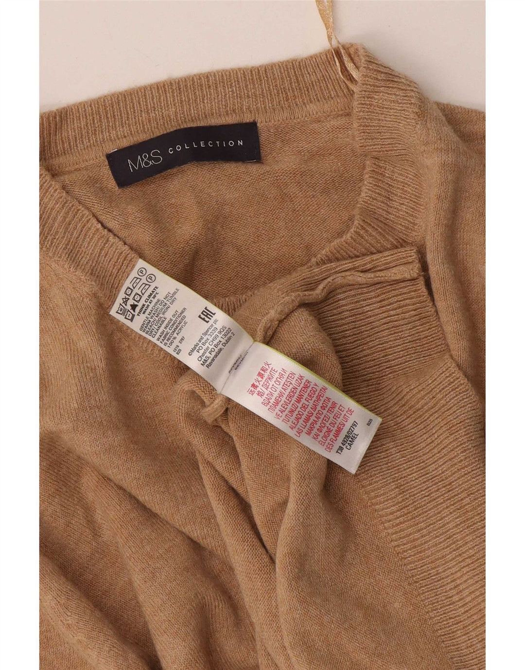 Marks & Spencer Dame Boat Neck Jumper Sweater UK 16 Large Brown