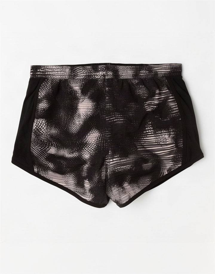Under Armour Dame Sportsshorts med abstrakt mønster UK 10 Small Black