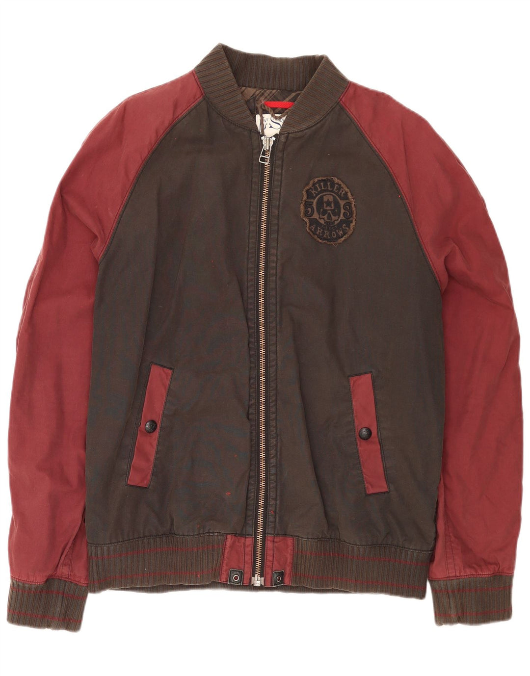 LEVI'S Bomberjakke til mænd UK 40 Large Brown Colourblock Bomuld