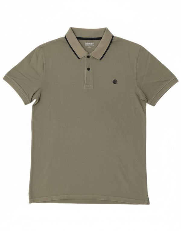 Timberland Herre Slim Fit Polo Shirt Medium Khaki Bomuld