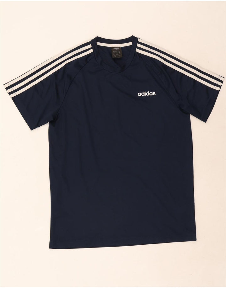 Adidas Herre Climalite T-Shirt Top Medium Marineblå Polyester