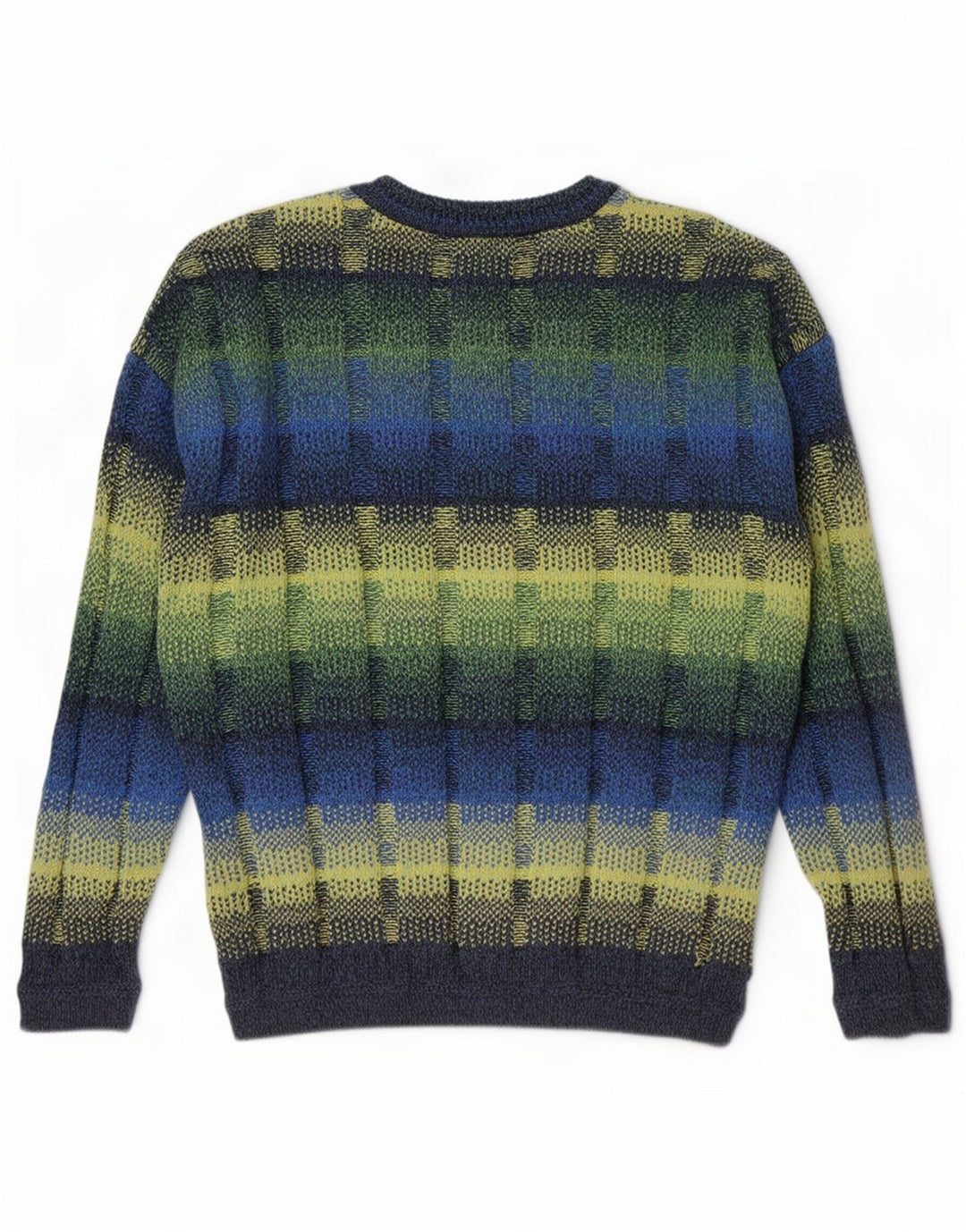 Vintage herre rund hals sweater IT 52 stor flerfarvet geometrisk