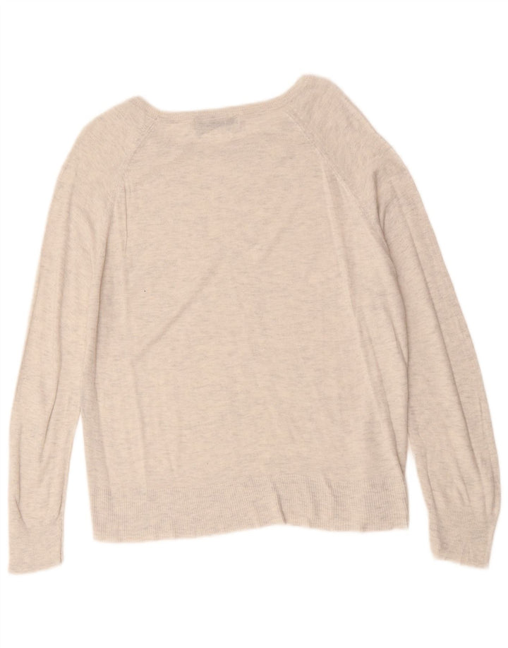 ZARA Dame Oversized Boat Neck Jumper Sweater UK 10 Small Grey