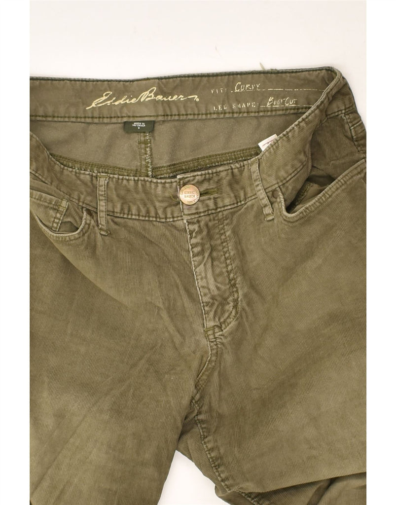 EDDIE BAUER Womens Bootcut Corduroy Trousers US 6 Medium W28 L30 Green | Vintage Eddie Bauer | Thrift | Second-Hand Eddie Bauer | Used Clothing | Messina Hembry 