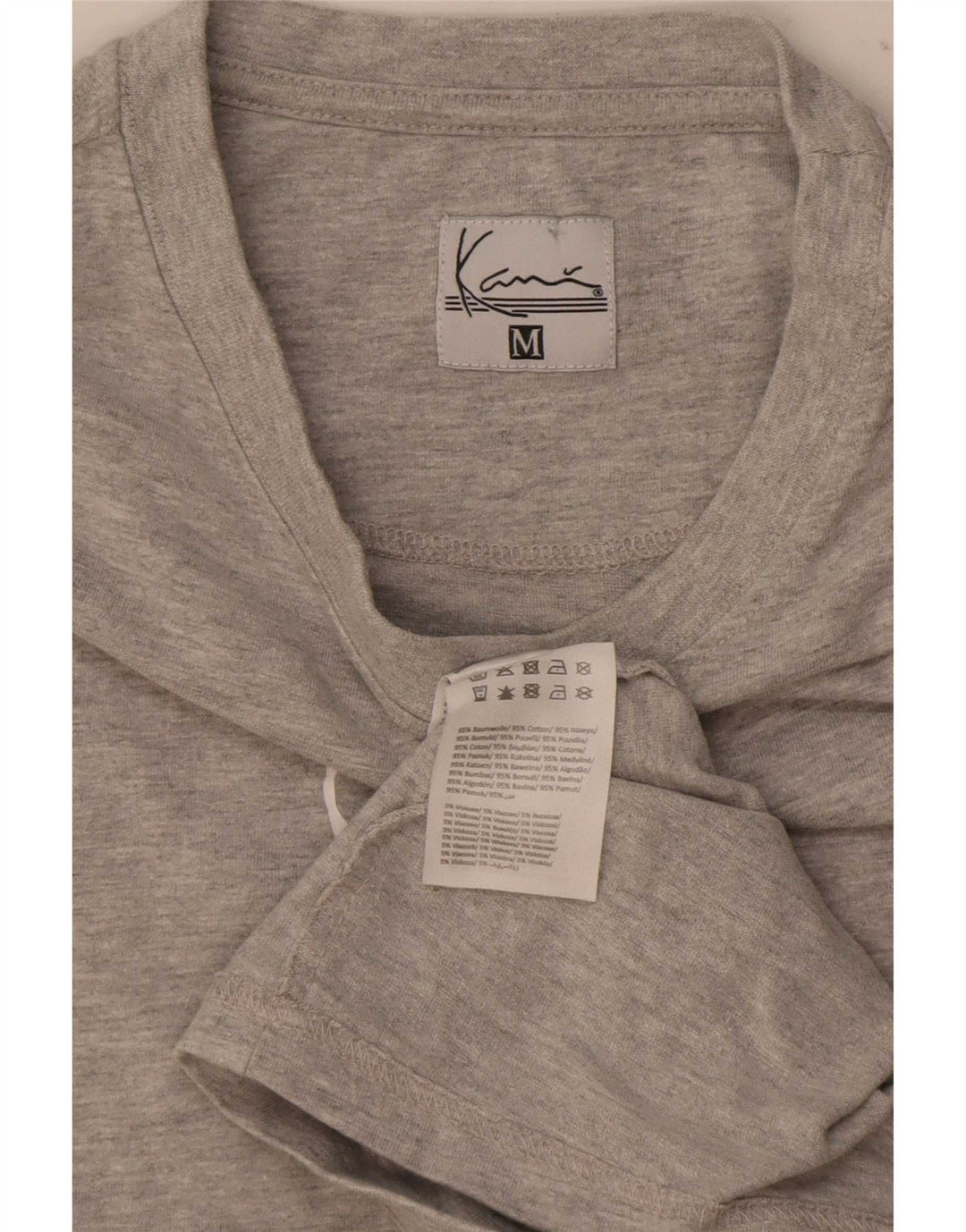 Karl Kani Herre grafisk T-shirt Top Medium Grey Flecked Bomuld