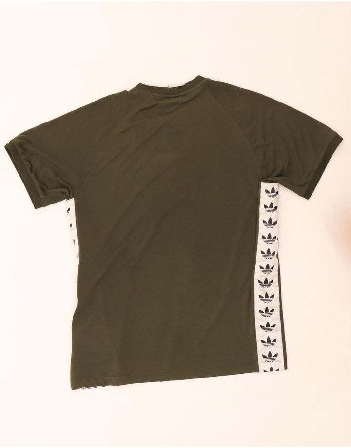 Adidas Herre grafisk T-shirt Top Stor Khaki Colourblock Polyester
