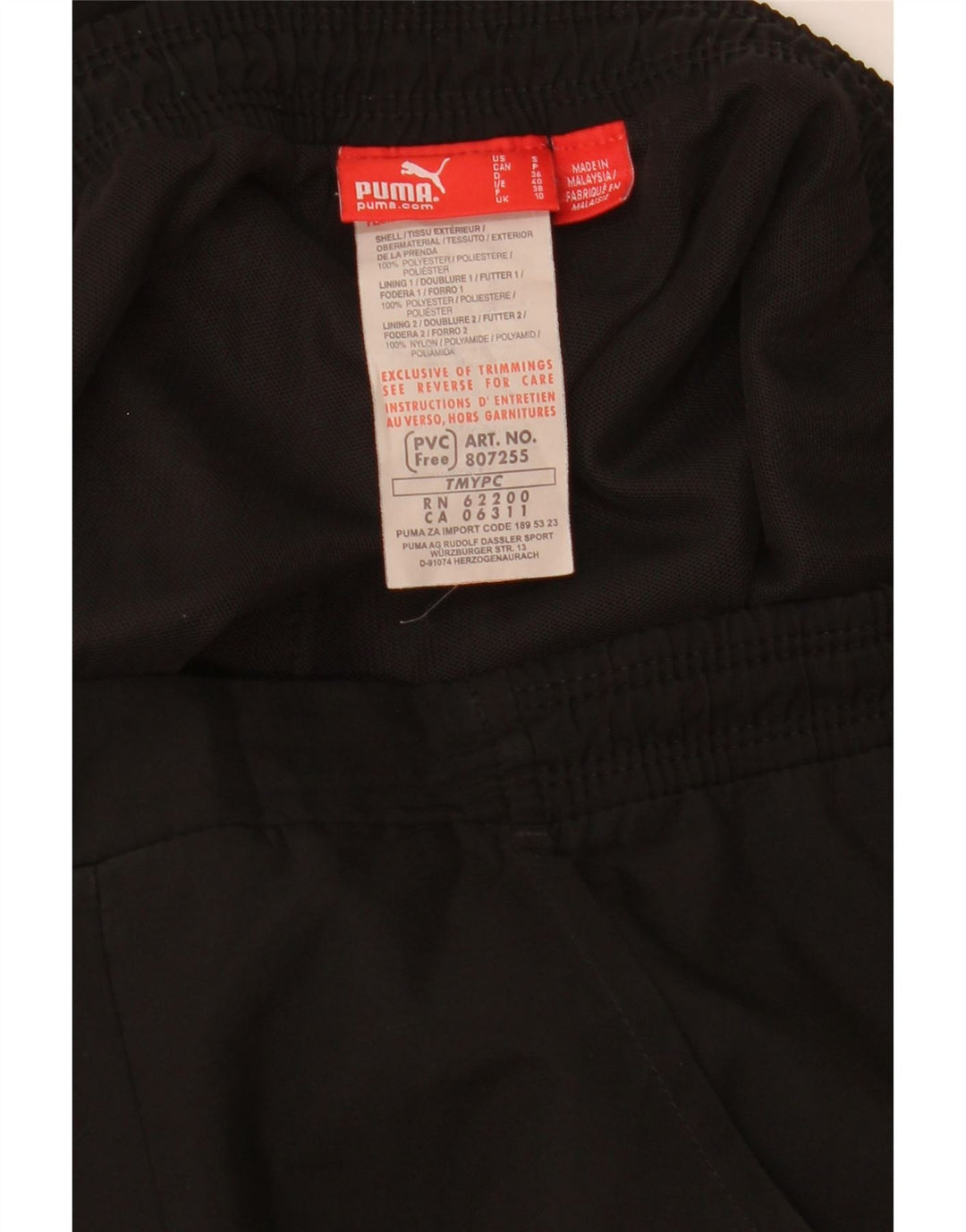 Puma træningsdragt bukser til kvinder UK 10 Small Black Polyester