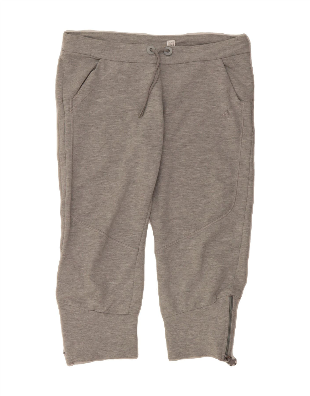 ADIDAS Womens Capri Tracksuit Trousers UK 12 Medium Grey Cotton Vintage Adidas and Second-Hand Adidas from Messina Hembry 