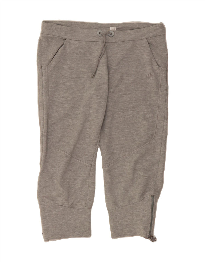 ADIDAS Womens Capri Tracksuit Trousers UK 12 Medium Grey Cotton Vintage Adidas and Second-Hand Adidas from Messina Hembry 