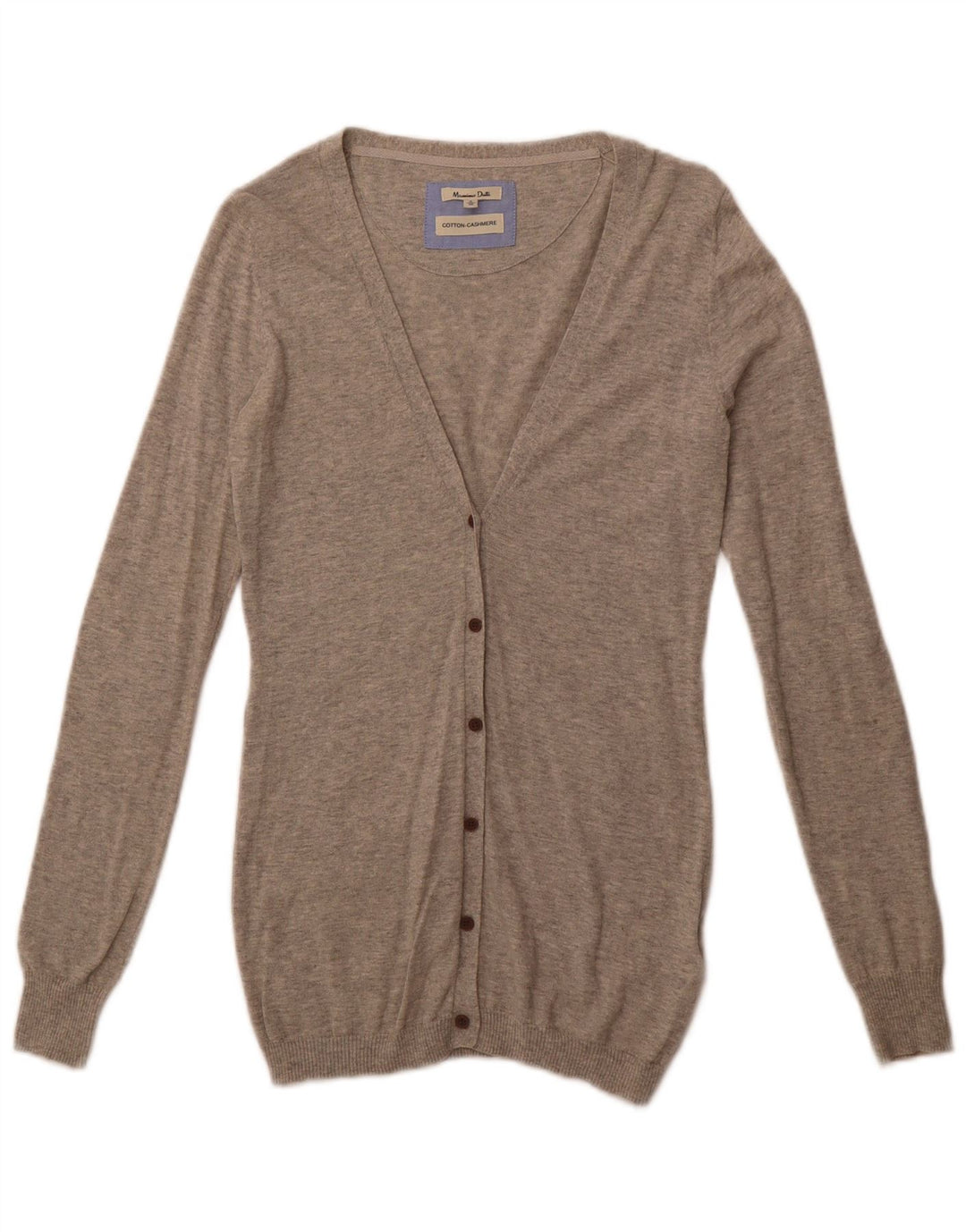 MASSIMO DUTTI Womens Cardigan Sweater UK 10 Small Grey Colourblock Cotton