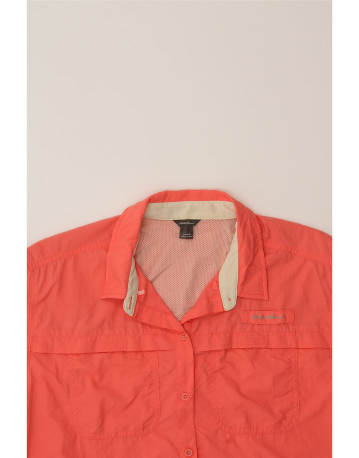 EDDIE BAUER Womens Short Sleeve Shirt UK 16 Large Pink Nylon Vintage Eddie Bauer and Second-Hand Eddie Bauer from Messina Hembry 